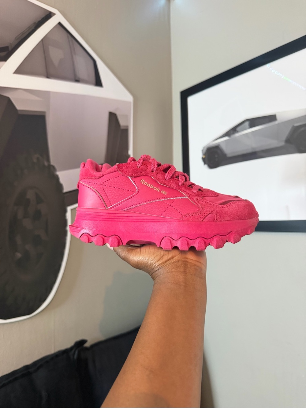 Reebok Triple Ripple Platform Sneakers in Vibrant Pink